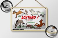Blechschild Hinweis 18x12cm Achtung keine Hunde auf Weide