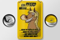 Blechschild Spruch 12x18cm Ein Pferd weiß wann fröhlich