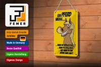 Blechschild Spruch 12x18cm Ein Pferd weiß wann fröhlich