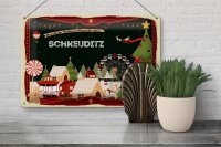 Blechschild Weihnachten Grüße SCHKEUDITZ 30x20cm