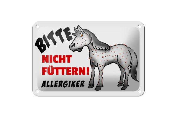 Blechschild Hinweis 18x12cm Bitte nicht füttern Pferd