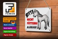 Blechschild Hinweis 18x12cm Bitte nicht füttern Pferd