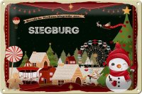 Blechschild Weihnachten Grüße SIEGBURG 30x20cm