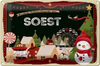 Blechschild Weihnachten Grüße aus SOEST 30x20cm
