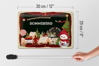 Blechschild Weihnachten Grüße SONNEBERG 30x20cm