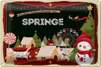 Blechschild Weihnachten Grüße aus SPRINGE 30x20cm