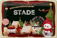 Blechschild Weihnachten Grüße aus STADE 30x20cm