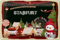 Blechschild Weihnachten Grüße STAßFURT 30x20cm
