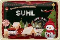 Blechschild Weihnachten Grüße aus SUHL 30x20cm
