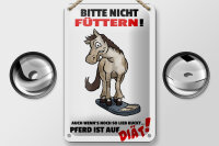 Blechschild Hinweis 12x18cm bitte nicht füttern...