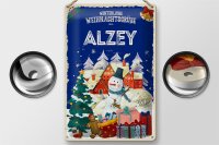 Blechschild Weihnachtsgrüße aus ALZEY 20x30cm