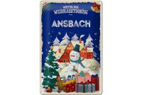Blechschild Weihnachtsgrüße aus ANSBACH 20x30cm