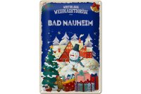 Blechschild Weihnachtsgrüße aus BAD NAUHEIM...
