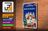 Blechschild Weihnachtsgrüße aus BAD SAULGAU 20x30cm