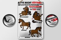 Blechschild Hinweis 12x18cm bitte nicht füttern...