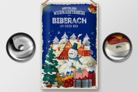 Blechschild Weihnachtsgrüße aus BIBERACH an der Riß 20x30cm
