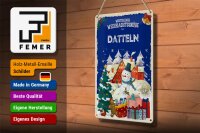 Blechschild Weihnachtsgrüße aus DATTELN 20x30cm
