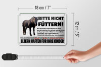 Blechschild Pferd 18x12cm bitte nicht füttern Eltern haften