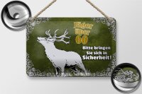 Blechschild Jäger 18x12cm über 60 bringen Sie sich in