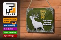 Blechschild Jäger 18x12cm über 60 bringen Sie sich in