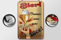 Blechschild Alkohol 12x18cm Bier immer eine gute Idee