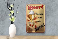 Blechschild Alkohol 12x18cm Bier immer eine gute Idee