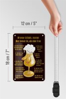 Blechschild Alkohol 12x18cm 10 Gründe Bier besser als Frau