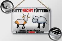 Blechschild Hinweis 18x12cm bitte nicht füttern...
