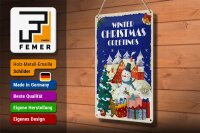 Blechschild 20x30cm Christmas Winter Greetings Weihnachtenration