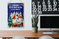 Blechschild 20x30cm Christmas Winter Greetings Weihnachtenration