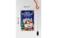 Blechschild 20x30cm Christmas Winter Greetings Weihnachtenration