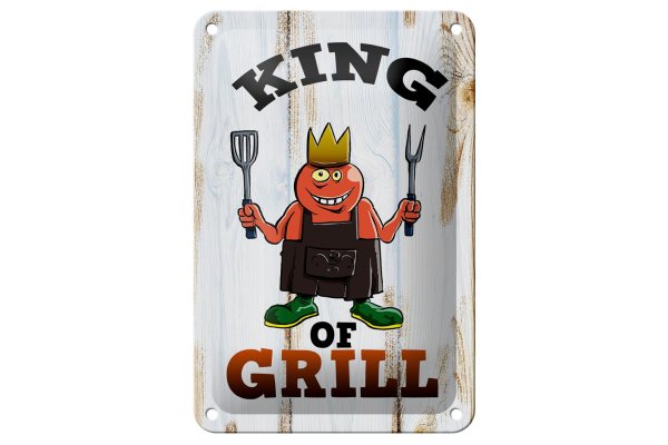 Blechschild Hinweis 12x18cm King of Grill