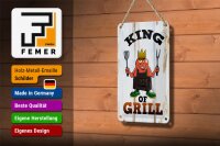 Blechschild Hinweis 12x18cm King of Grill