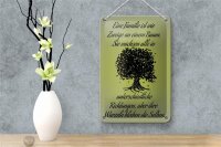 Blechschild Spruch 12x18cm Familie ist wie Zweige an Baum