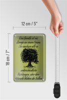 Blechschild Spruch 12x18cm Familie ist wie Zweige an Baum