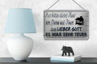 Blechschild Spruch 18x12cm beschütze dieses Haus vor Sturm
