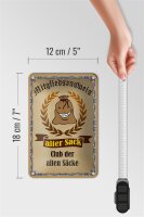 Blechschild Spruch 12x18cm Mitgliedsausweis alter Sack Club