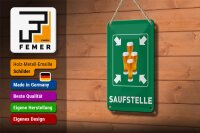 Blechschild Alkohol 12x18cm Saufstelle Biergläser Bier