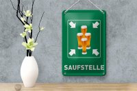 Blechschild Alkohol 12x18cm Saufstelle Biergläser Bier