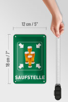 Blechschild Alkohol 12x18cm Saufstelle Biergläser Bier
