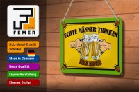 Blechschild Alkohol 18x12cm echte Männer trinken Bier