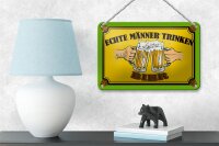 Blechschild Alkohol 18x12cm echte Männer trinken Bier