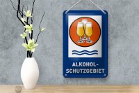 Blechschild Bier 12x18cm Alkoholschutzgebiet Biergläser