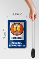 Blechschild Bier 12x18cm Alkoholschutzgebiet Biergläser