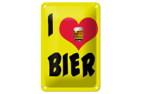 Blechschild Alkohol 12x18cm I love Bier