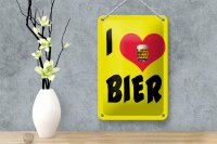 Blechschild Alkohol 12x18cm I love Bier
