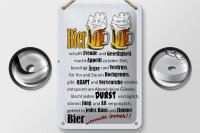 Blechschild Alkohol 12x18cm Bier schmeckt immer Freude