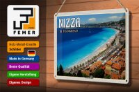 Blechschild Reise 30x20cm Nizza Frankreich Promenade des Anglais