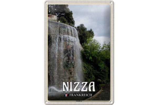 Blechschild Reise 20x30cm Nizza Frankreich Schloßberg
