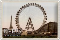 Blechschild Reise 30x20cm Paris Frankreich Grande Roue...